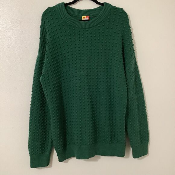 Lego Green Unisex Autumn Fall Raised Polka Dot Chunky Oversized Sweater XL - Picture 1 of 8